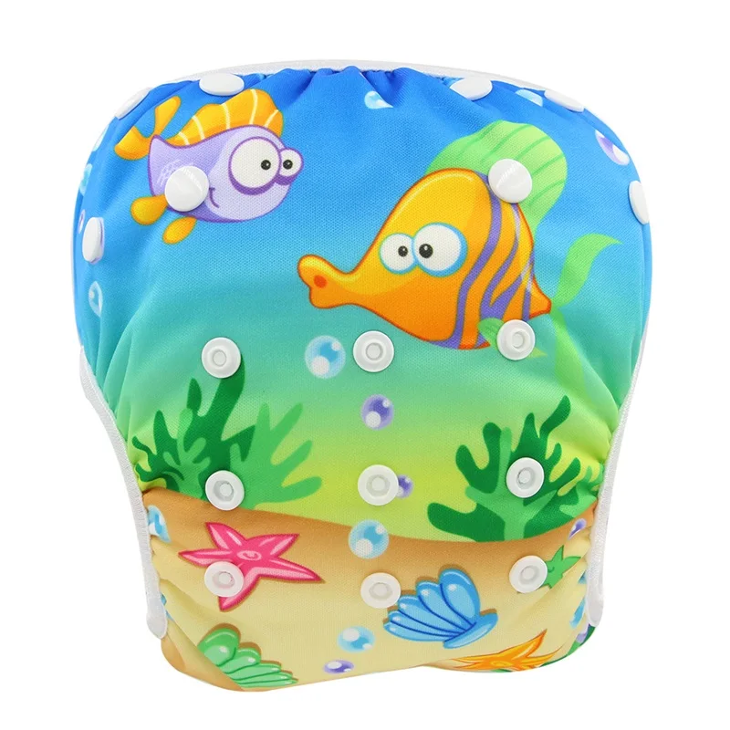 

Ohbabyka Washable Baby Diapers Unicorn Animals Swim Diaper Unisex Newborn Fralda Waterproof Cloth Diapers Baby Swimming Nappy