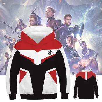 

The Avengers 4 Endgame Quantum Realm Costume Hoodies Men Boy Girls Hooded Avengers Zipper End Game Sweatshirt Spiderman Jacket