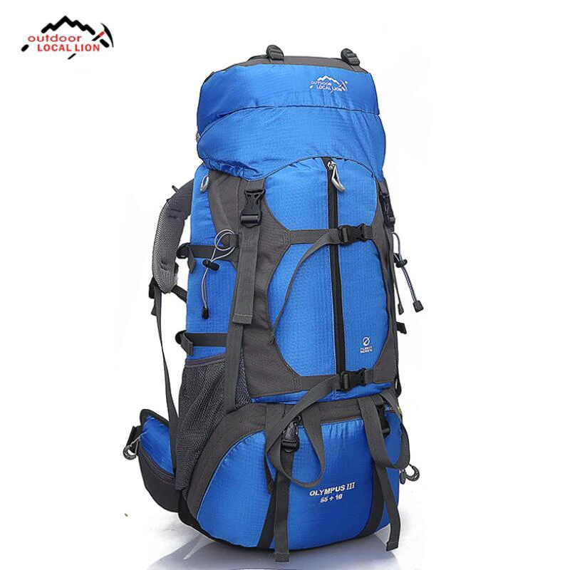 LOCAL LION 65L Travel Camping Hiking Backpack Waterproof Profession Hiking Sports Bag Outdoor Backpack Climbing Rucksack