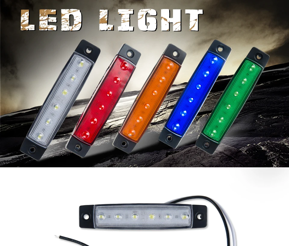 Aceersun LED Red White Blue Amber Clearence Car Truck Bus Lorry Trailer Side Marker Indicators Light Lamp 24V 12V Warning Light (1)