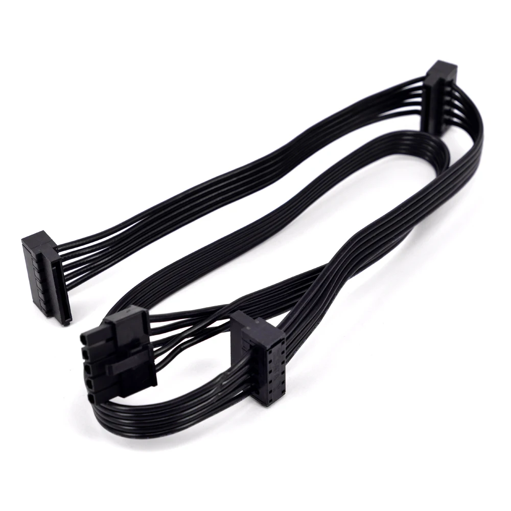 

5Pin Male 1 to 3 SATA 15Pin Female Power Supply Splitter Cable Right Angle SATA SSD Port Multiplier for Great Wall Modular