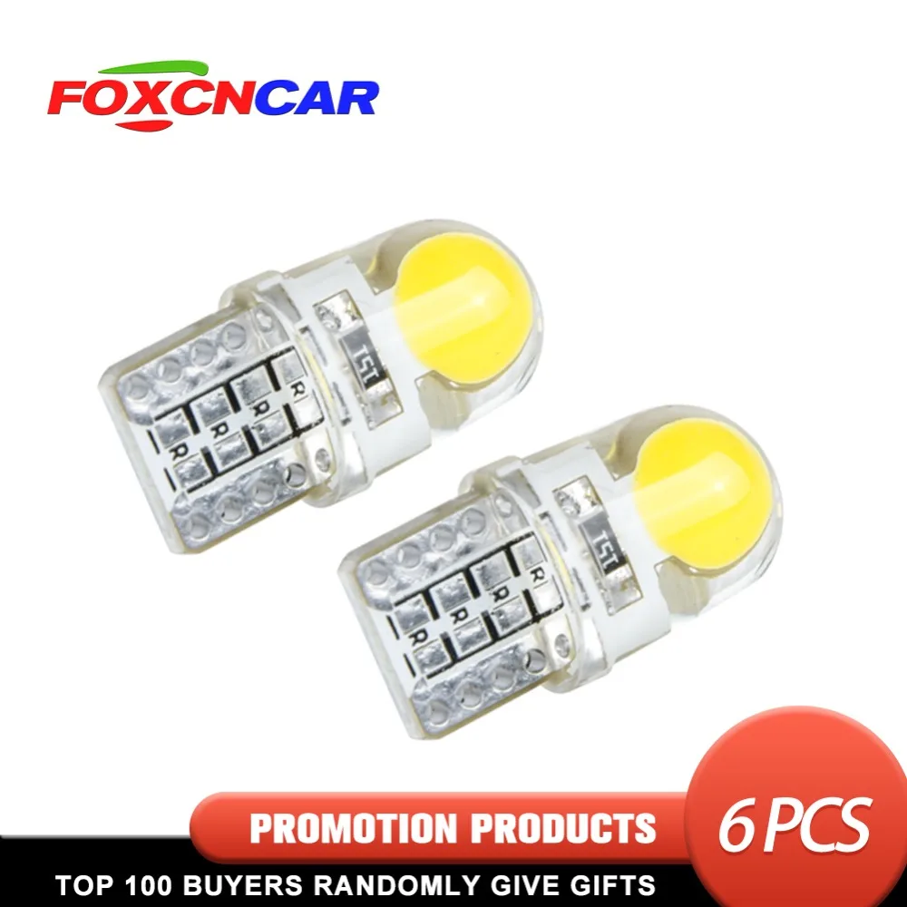 

6PCS LED signal light T10 W5W 194 red green blue powder yellow white for brake light reading light photo light door light 12V 1W