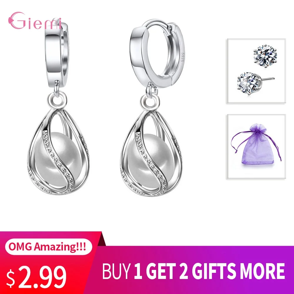 Blanche neige perles avec argent sterling 925 Levier Arrière Boucles d/'oreilles