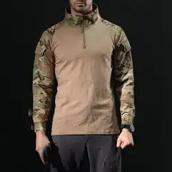 Тактические Военные мужские камуфляжные с длинным рукавом на молнии штурмовые лягушки Военные рубашки оптом