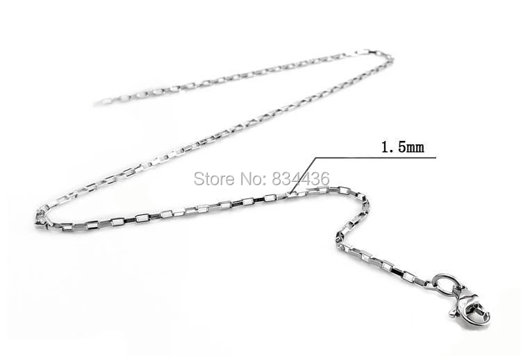 

Free shipping 1.5mm Width Silver Tone Stainless Steel thin Long Box Link Chain Necklaces women's jewelry gifts wholesale 20pcs