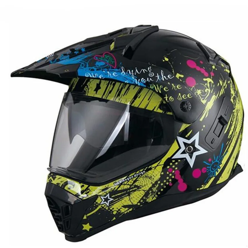 

Free Shipping double lens new motorcycle helmet mens moto helmet top quality capacete motocross off road motocross helmet DOT