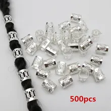 500 шт/партия посеребренные волосы оплетка dread бусины для дредов регулируемые манжеты клип 8 мм Отверстие клип