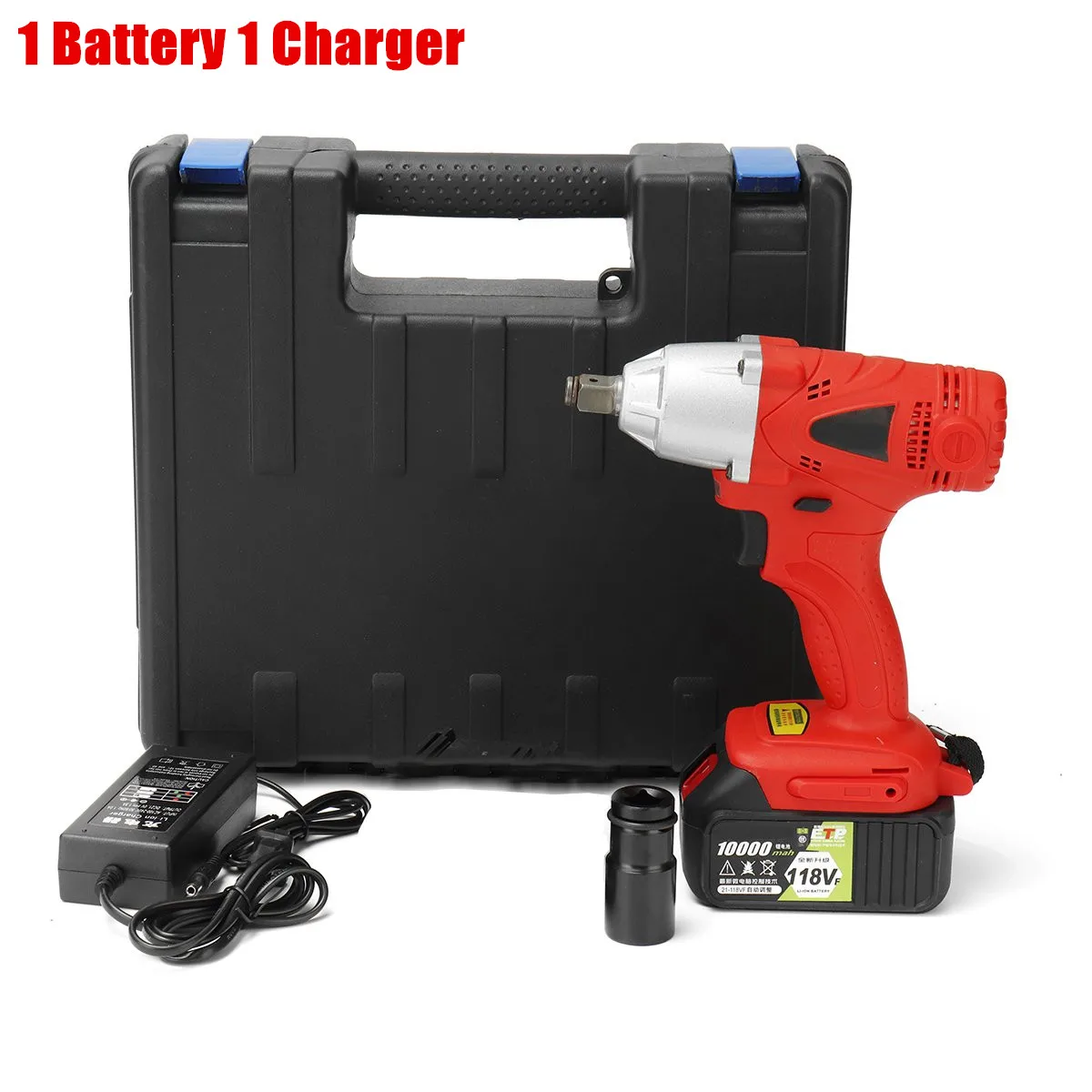 

21V Impact Electric Wrench 320N.m Torque DIY Home Multifunction 1/2" Socket Wrench Changing Tire Power Tools 10000mAh Battery