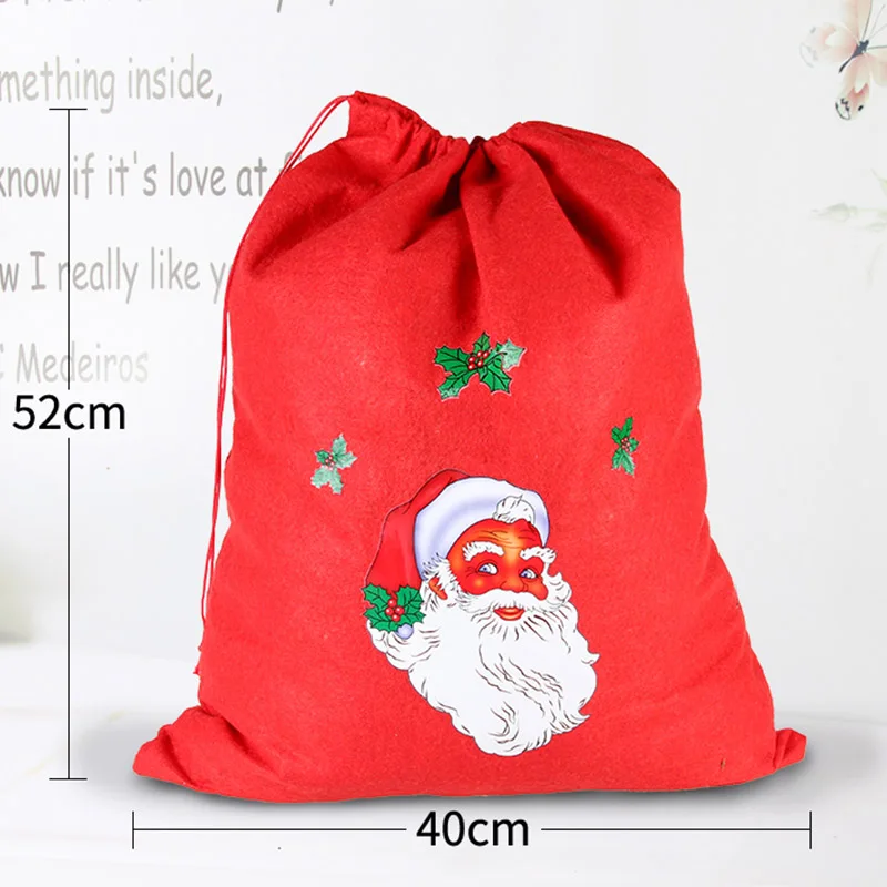 1 шт/рождественские сумки, подарочные сумки, сумки Санта-Клауса, рождественские украшения, красные рождественские подарочные сумки, красные мешки, свадебные украшения - Цвет: L