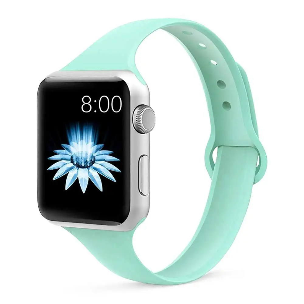 Ремешок для Apple Watch 38 мм 42 мм iWatch 4 ремешок 44 мм 40 мм спортивный силиконовый ремень браслет correa Apple watch 5 4 3 2 аксессуары - Цвет ремешка: amber green 9