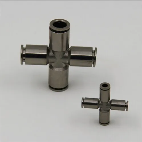

tube size 4mm thread Brass pneumatic connector 4 way air hose quick fitting