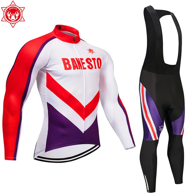 

2018 Banesto Cycling Jersey Long Sleeve Ropa Cycling bib Pants ropa ciclismo thermal ciclismo jersey