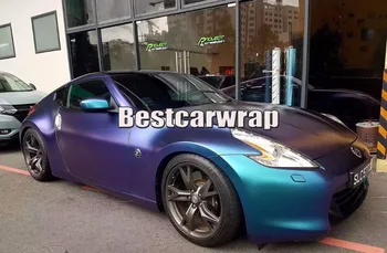 

Starlight blue to purple matte chameleon metallic Vinyl With Air Bubble Free Car wrap flip flop foil 1.52x20m/Roll 4.98x66ft