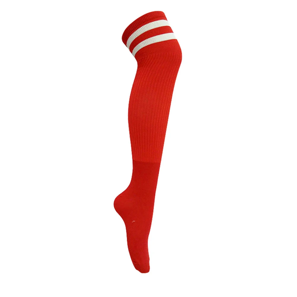 Футбольные носки мужские Взрослые спортивные носки выше колена беговые носки футбольные велосипедные носки профессиональные футбольные носки 8 цветов - Цвет: red