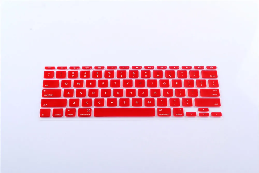 10 шт./лот, силиконовый чехол для клавиатуры macbook Air 11 дюймов, защита клавиатуры для macbook 11,6, чехол, защитная оболочка, макет США - Цвет: Красный