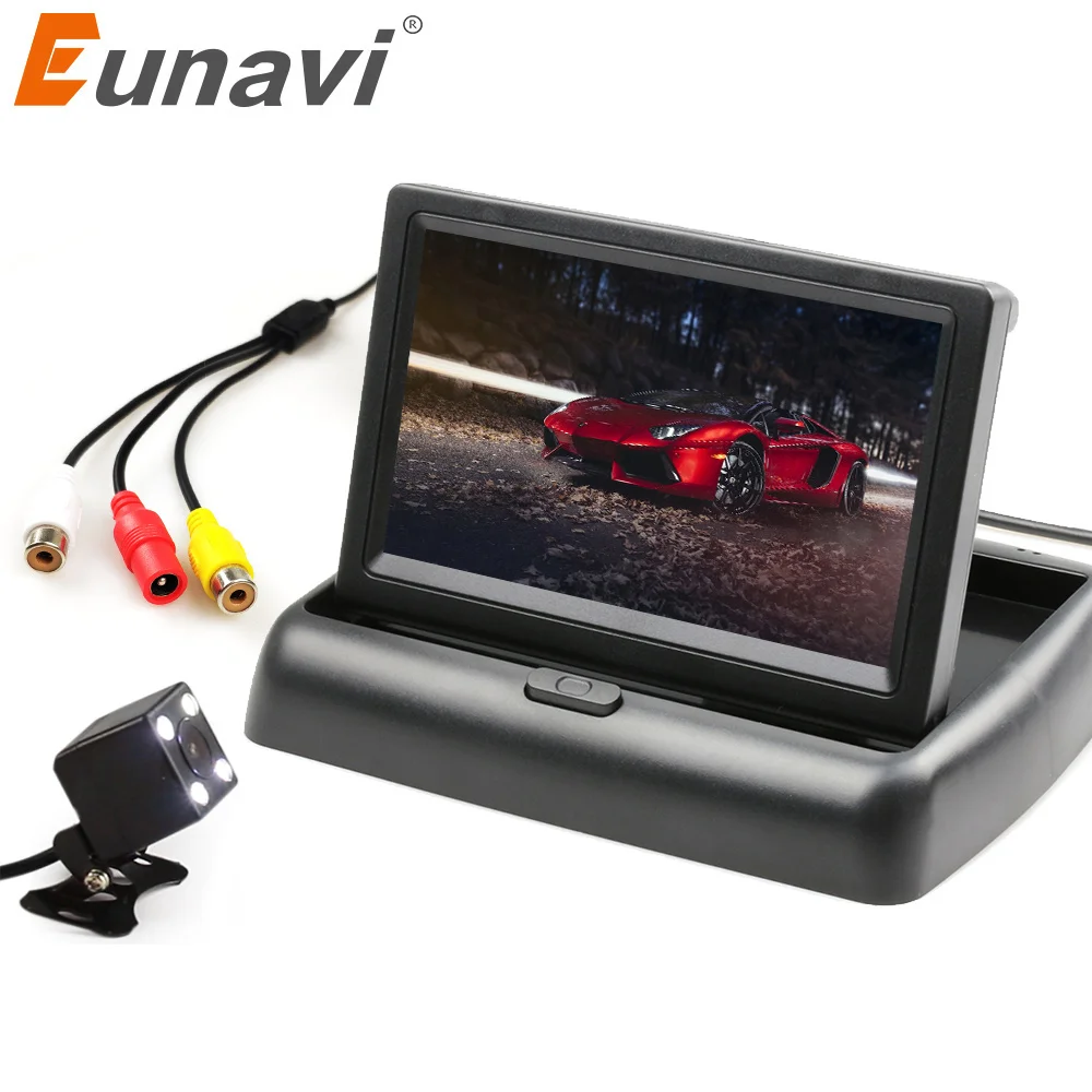 Eunavi TFT 4 3 ''автомобильный парковочный монитор светодиодный ночное видение CCD