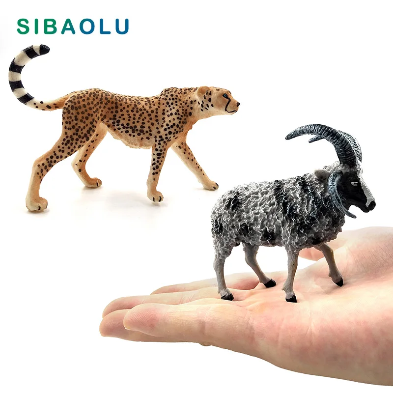 

Simulation cute Goat Cheetah leopard Figurine Animal Model sheep figure home decor miniature fairy garden decoration accessories