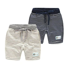 SL-146, летние повседневные шорты средней длины для мальчиков, полосатая расцветка, смесь хлопка, махровые