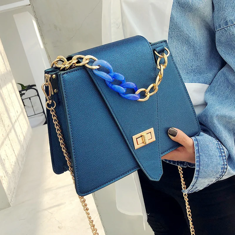 Новая блестящая женская сумка простая сумочка модная цепочка на одно плечо сумка