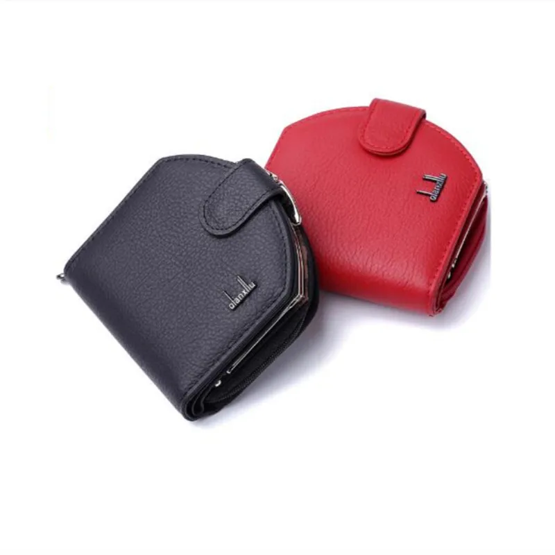 

Genuine Leather Slim Wallet Women Mini Wallet Case Credit Card Holder Long Purse Coin Pocket Female Money Hand Bag Zipper Poucht