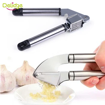 

Delidge 1 pc Garlic Press Stainless Steel Alloy Ginge Crusher Garlic Presses Hand Press Garlic Ginger Presser Slicer Masher