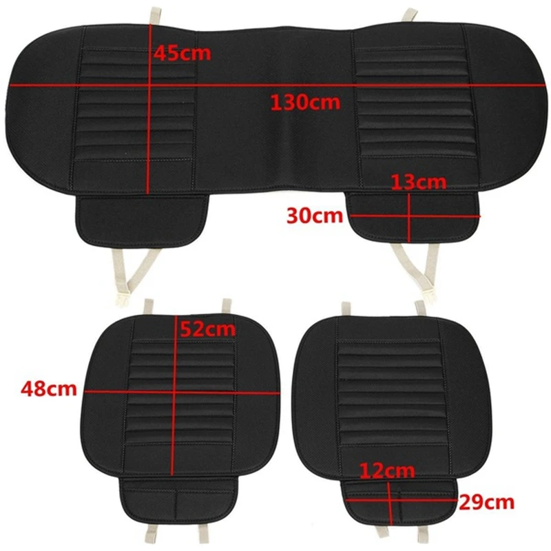 Чехол на переднее и заднее сиденье автомобиля, дышащая бамбуковая подушечка, коврик из искусственной кожи для автомобильного стула