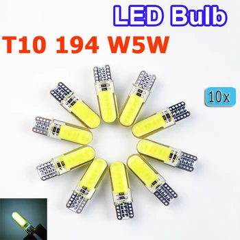 

Hippcron LED Bulb T10 LED W5W Silicone COB 194 White Light Car-styling Blue Red Yellow Green Pink Crystal Blue Color (10 PCS)
