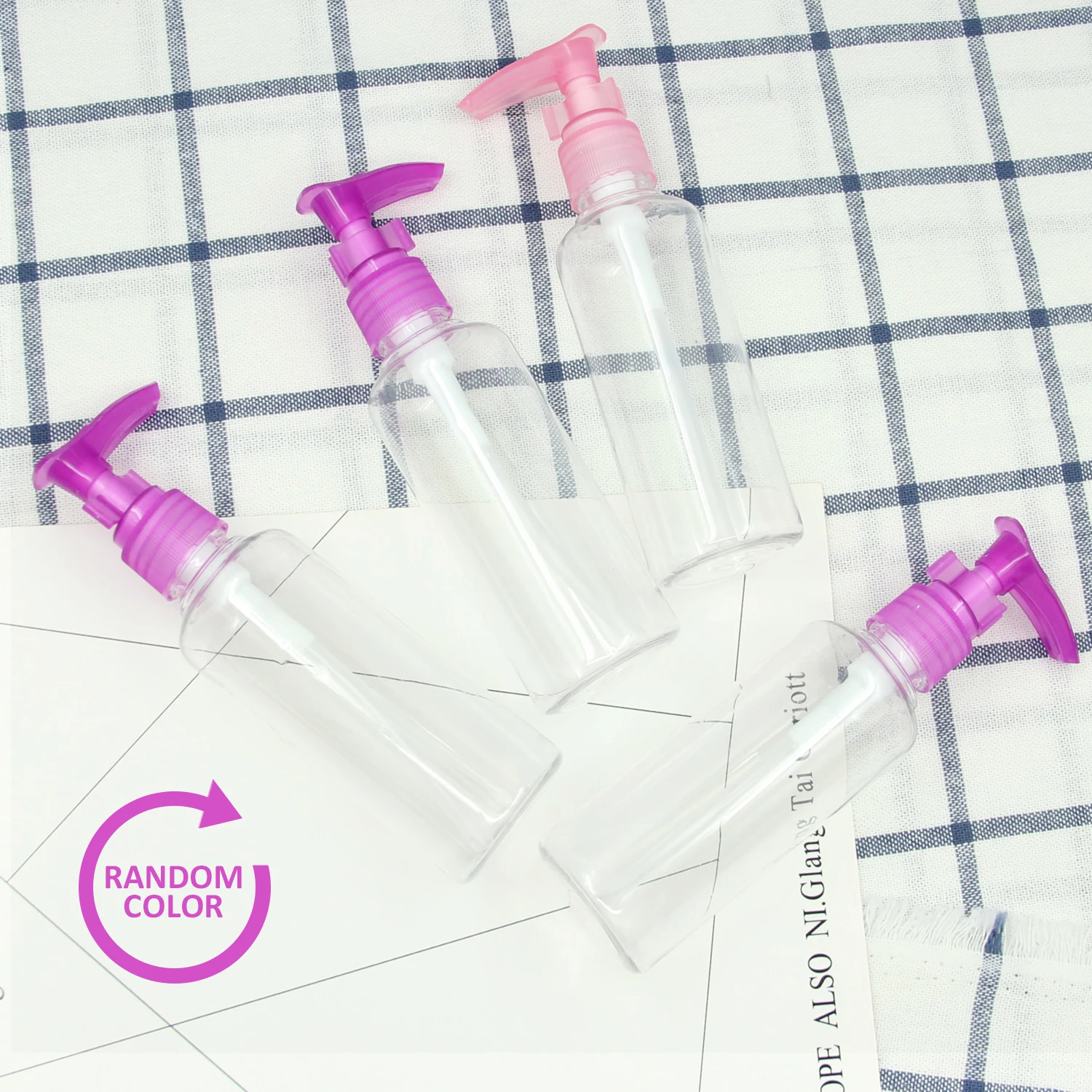 

4 PCS 100ml Portable Plastic Empty Refillable Bottle Travel Lotion Shampoo Massage Oil Dispensing Bottle Dispenser Pump Bottle