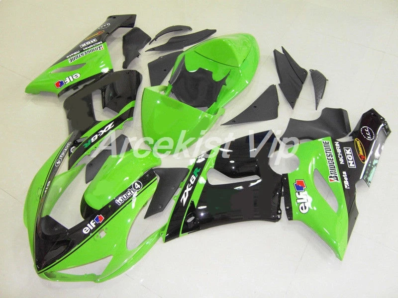 

4Gifts New Motorcycle ABS Fairings Kit Fit for kawasaki Ninja ZX6R 636 2005 2006 6R 05 06 ZX-6R green black Custom
