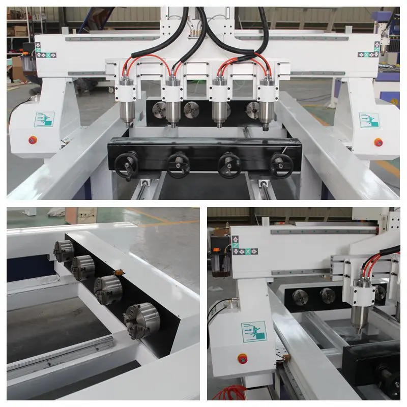 China high efficiency 3d wood rotary lathe carving machine / 4 axis multi head cnc router for