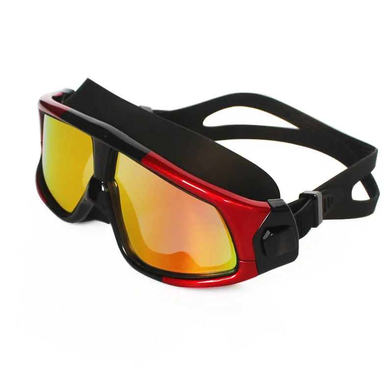 Водонепроницаемый удобные силиконовые Плавание очки в большой оправе Анти-туман УФ-очки Плавание ming очки для мужчин женщин Плавание маска с чехлом