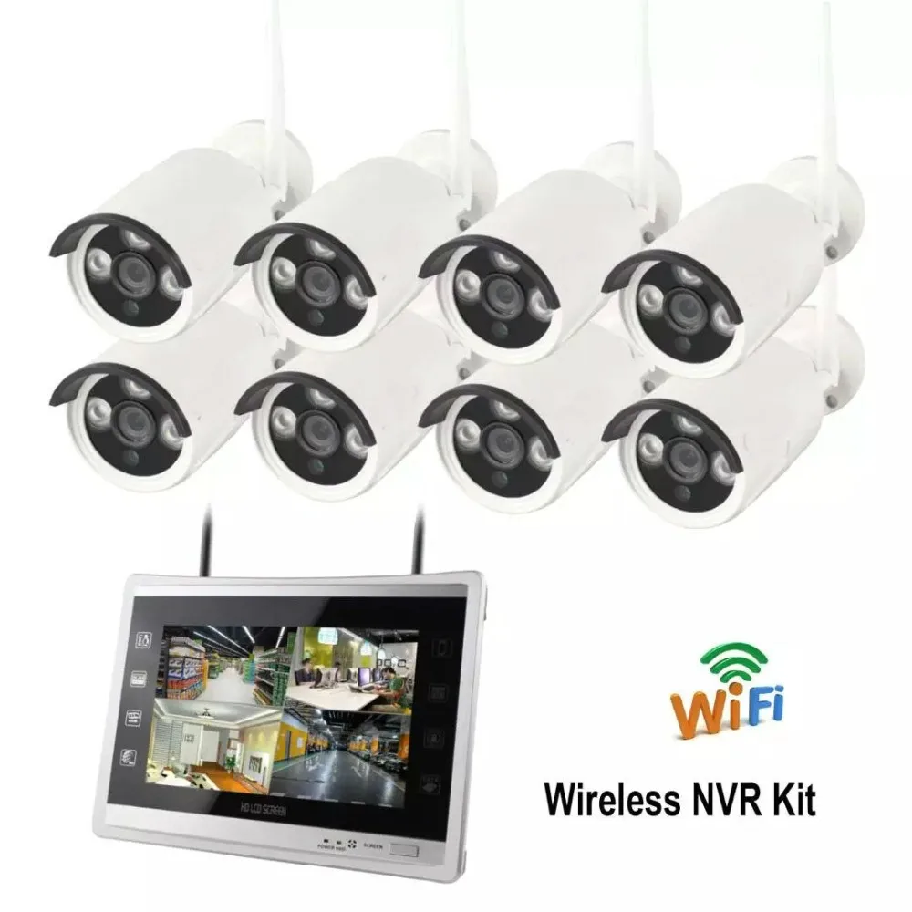 Беспроводной 960P NVR комплект HD 1" ЖК-монитор 8CH wifi NVR безопасность 1.3MP аудио wifi камера CCTV камера система приложение удаленное
