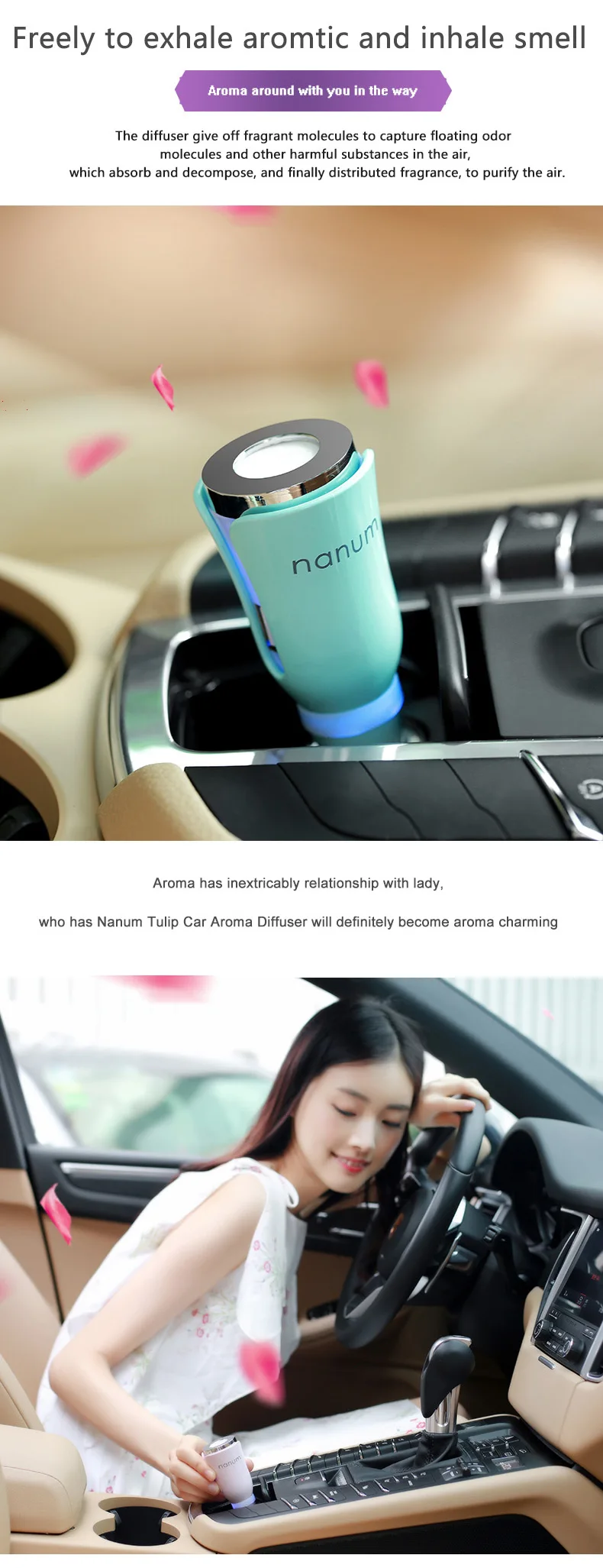 Автомобильный Ароматерапевтический лист с диффузным добавлением эфирного масла с двойным зарядным устройством USB увлажнение для автомобиля/дома