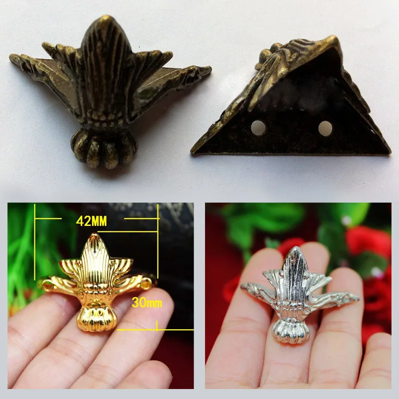 

Carved Decor Bracket 4 Pcs Furniture Hardware Feet Leg Corner Zinc Alloy Home Improvement Bronze Silver Gold Antique Wood Box