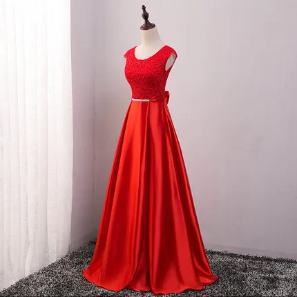 Robe de soiree Новое поступление вечерние платья длинное платье ТРАПЕЦИЕВИДНОЕ ПЛАТЬЕ с аппликацией vestido de noche платья для выпускного вечера - Цвет: red