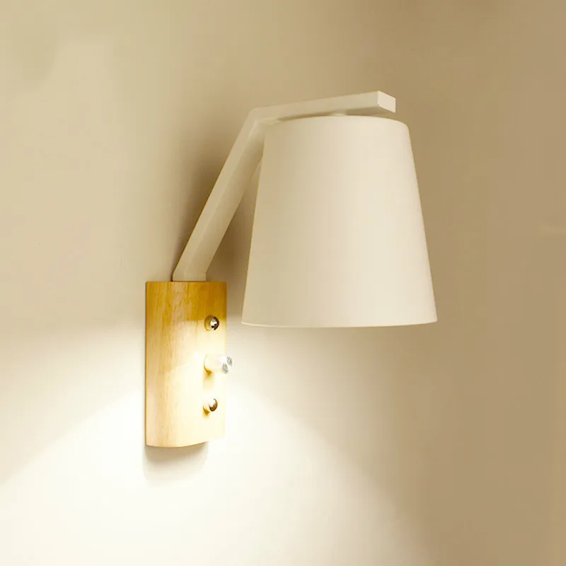 

Modern Wood Wall Lights Bedroom Wall Lamps Hallway Wandlamp Bed Light Nordic Home Lighting Sconce Vintage Wall Lamp