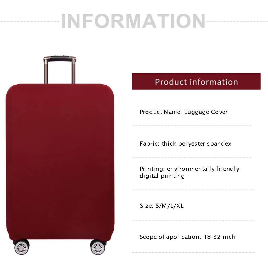 Aelicy/женская и мужская утолщенная эластичная однотонная Защитная крышка для чемодана, подходит для путешествий 18-32 дюймов