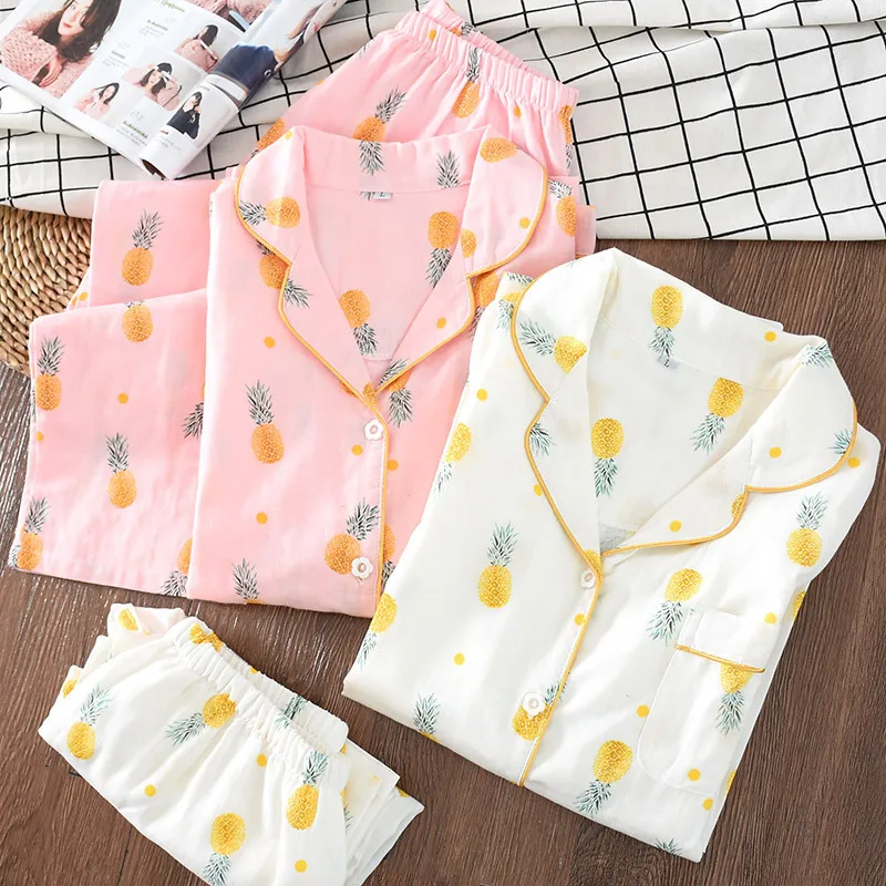 

Winter 100% Cotton Long Sleeve 2-piece Suit Korean Pyjamas Women Thickened Loose Sleepwear Female Pajama Set Home Pijama Mujer