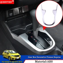 QCBXYYXH Car Styling Car Interior Frame Decal Cup Holder Panel Sequins Auto Sticker Accessories Fit For Honda Jazz Fit