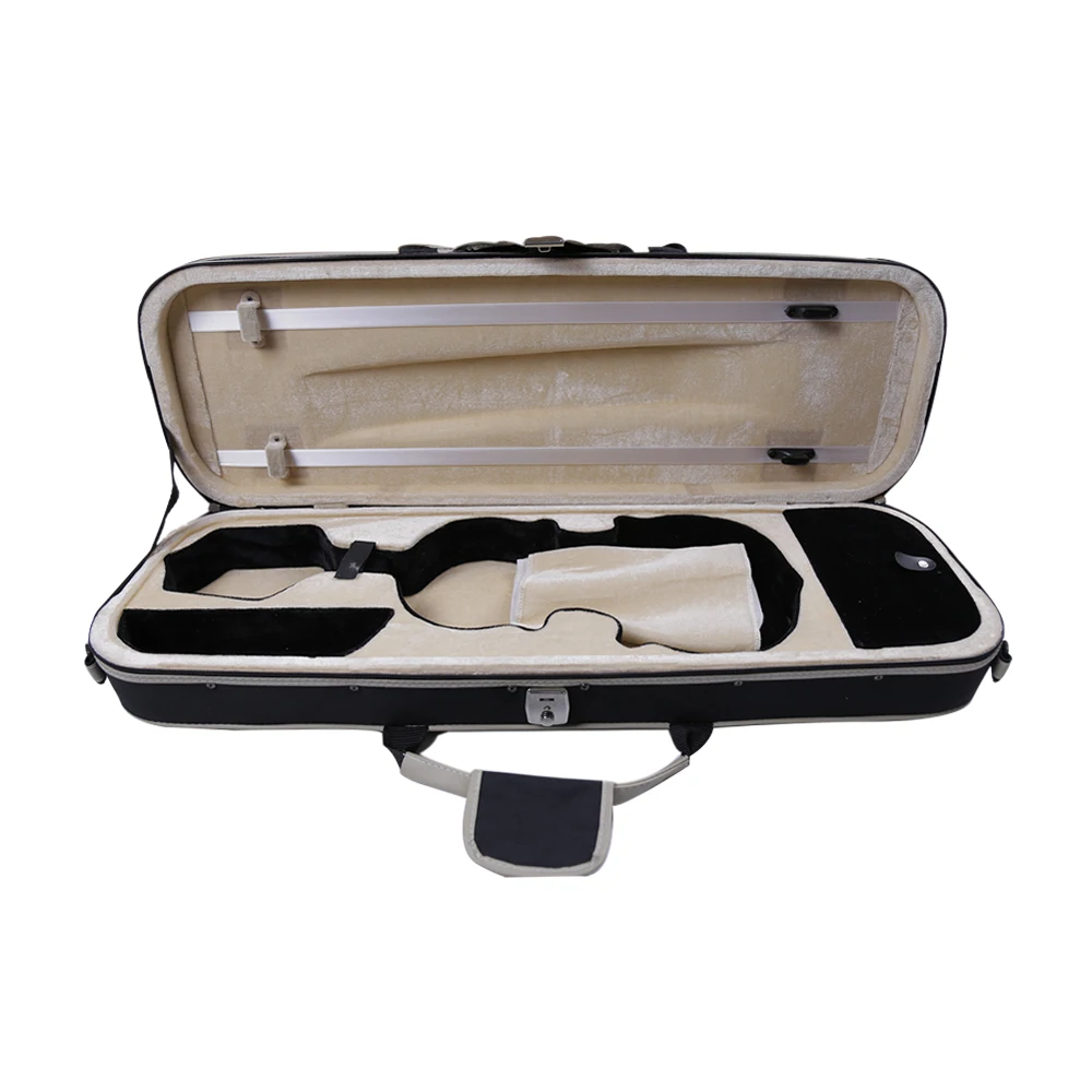 

High Grade Waterproof Over-edging Violon Violin Case Full Size 4/4 Black Canvas Violino Case Professional Violin Accessories