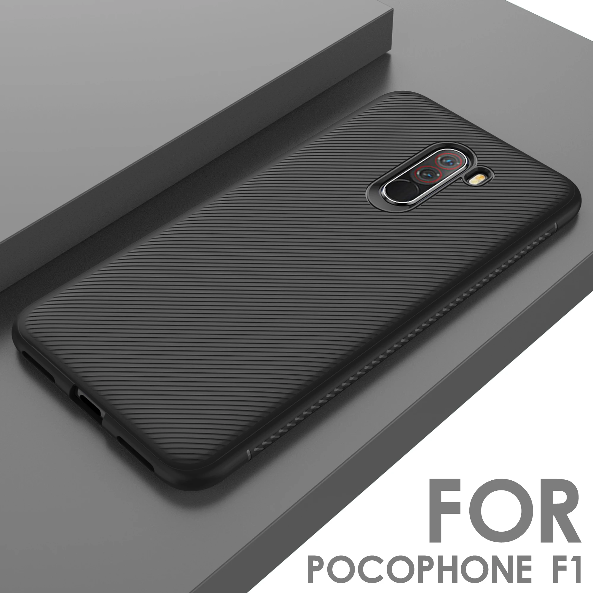 Carbon Ipaky Terbaru Back Case For Samsung J2 Prime Gratis Ultrathi Dulcii back case for Xiaomi Pocophone F1 case Twill Texture TPU Case for Xiaomi Pocophone F1