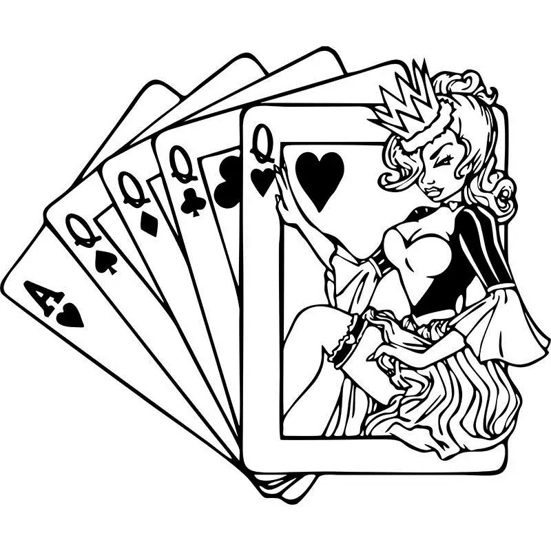 Queen Sexy Girl Take Poker настенные наклейки для картин салон красоты волосы