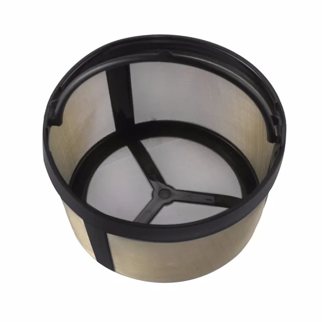 Best Offers New Permanent Basket-Style Gold Tone Coffee Filter With Solid Bottom Designed for 4 Cup Basket-Style Coffeemakers With Handle