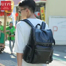 UIYI Brand New Design Men font b Backpack b font PU Bag Men Travel font b
