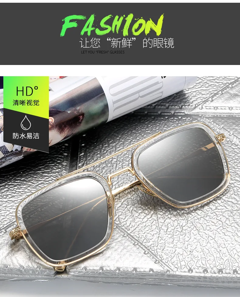 MouGol Квадратные Солнцезащитные очки для женщин и мужчин, фирменный дизайн, Ретро стиль, Железный человек, с тем же параграфом, солнцезащитные очки для женщин и мужчин, lunetes