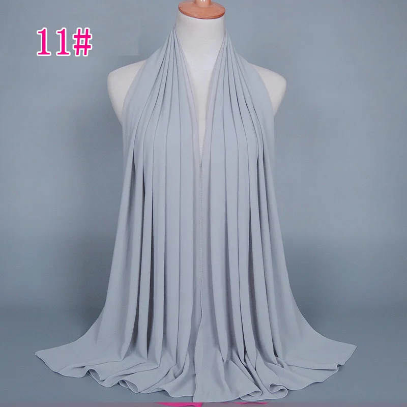 Плотный шифон, цвет Женская платок исламский Костюмы полное покрытие накидка-шаль Хиджаб турецкий Абая, для мусульман Обёрточная бумага тюрбан платок - Цвет: 11