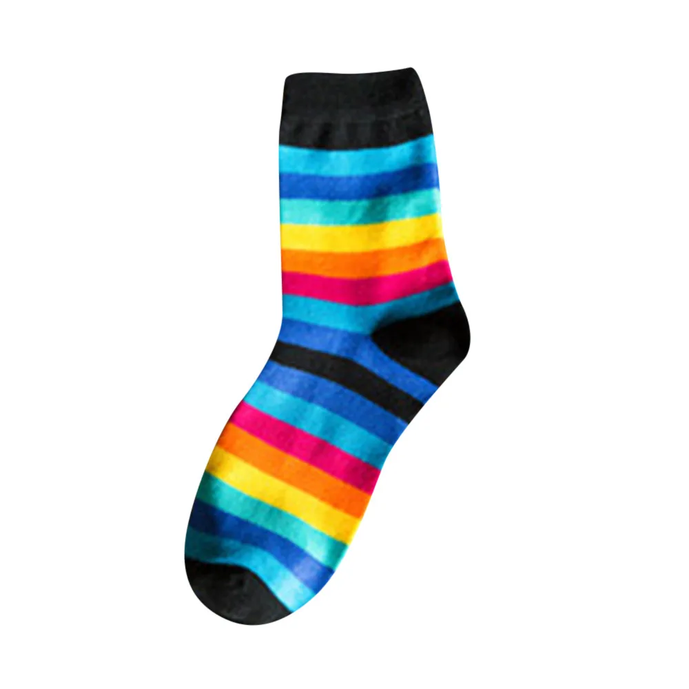 

Socks Women Winter Fashion Womens Comfortable Casual Rainbow Stripe Cotton Short Ankle Socks Comfortable Mujer Invierno 10