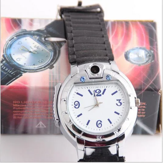 Зажигалка часы Мужские автоматические спортивные часы военные новые многоразовые газовые сигаретные сигары часы резиновые AHM07 1 шт
