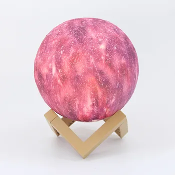 

Dropship 22CM 3D Printing Starry Sky Moon Lamp USB Kids Night Lights 16Colors Change Touch and Remote Control Galaxy Lamp
