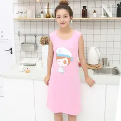 Новый Для женщин/девочек Лето 100% хлопок рубашка свободные и удобные домашние платья мультфильм милый студент одежда Размеры N01-Pink